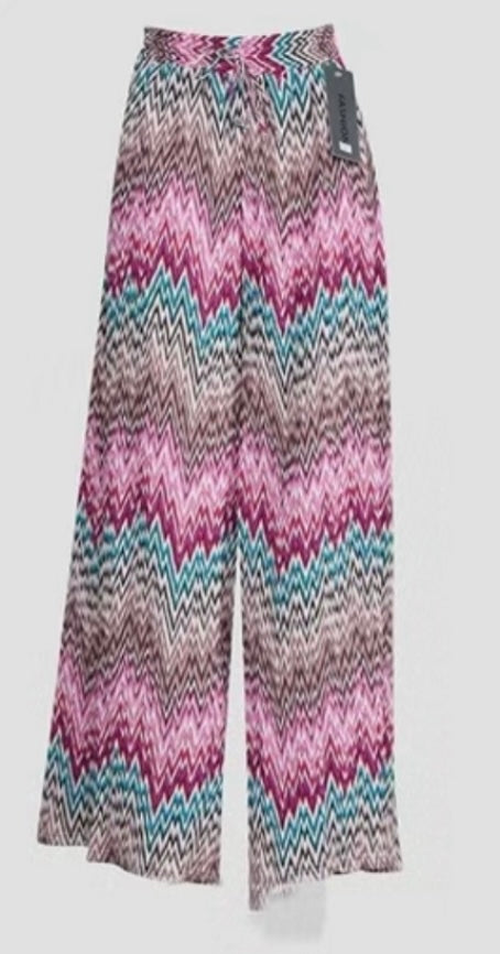 Zigzag Print Pleated Trousers