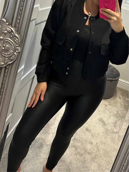 Black Leather PU Leggings