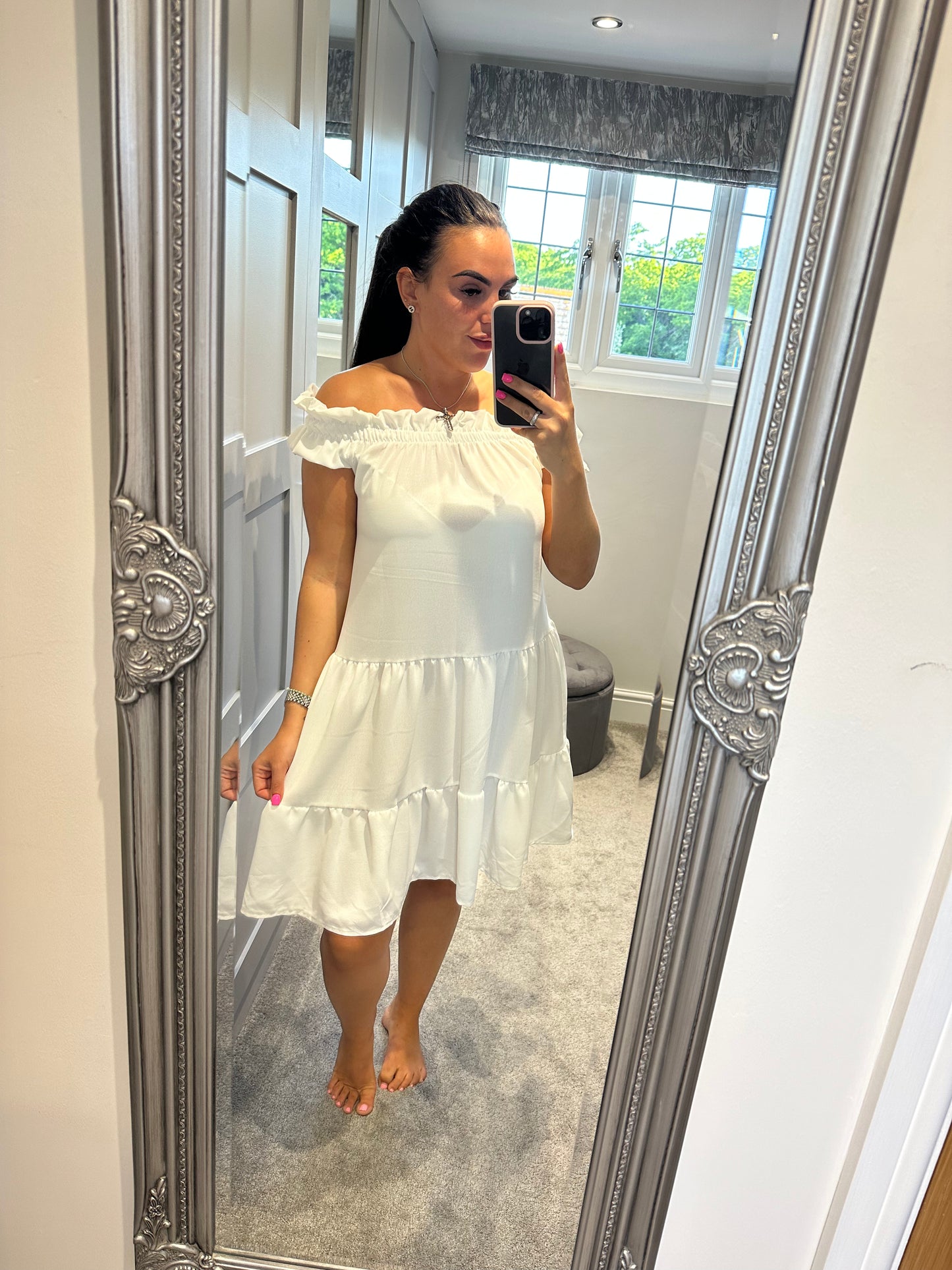 Off Shoulder Frill Dress