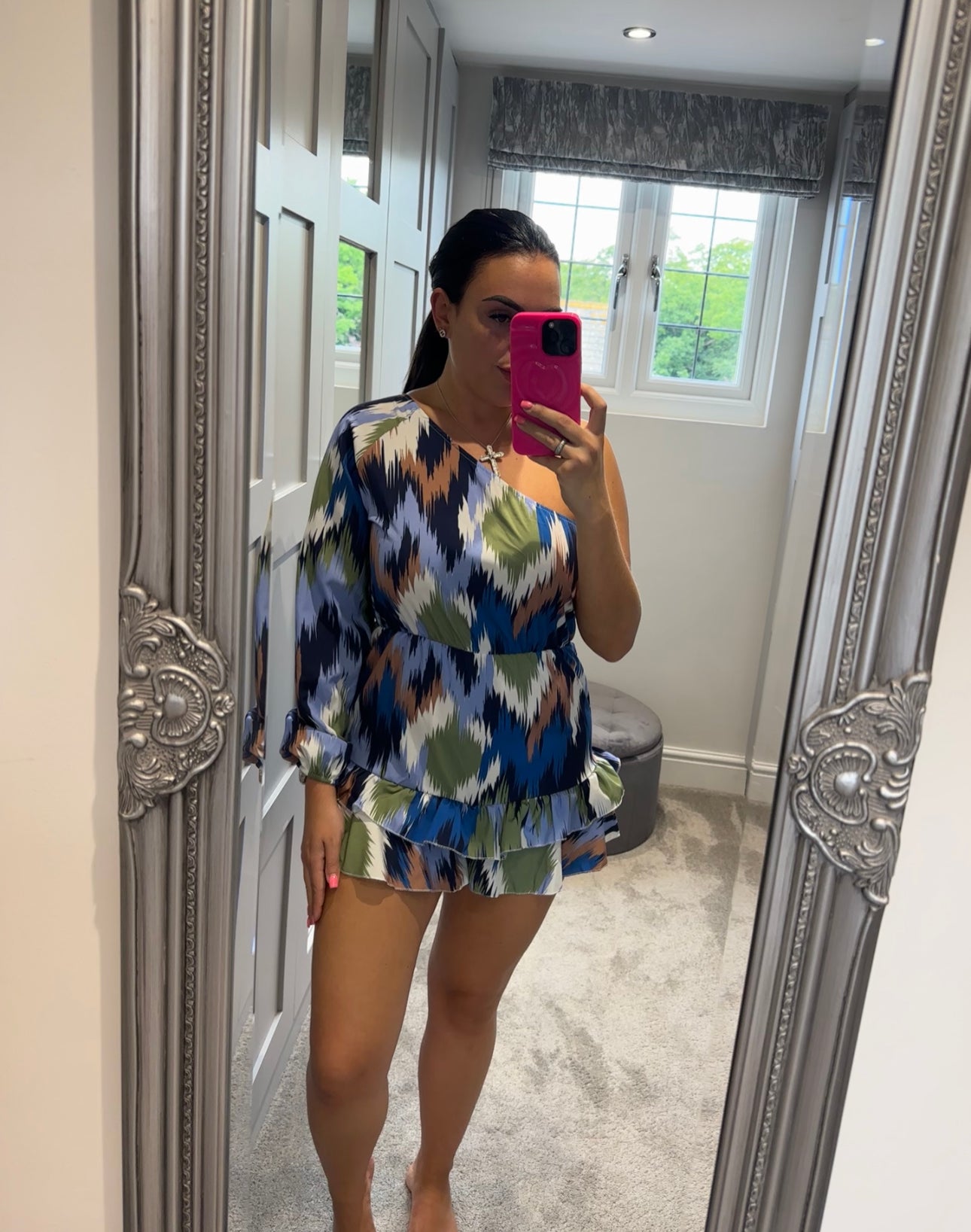 Printed One Shoulder Playsuit