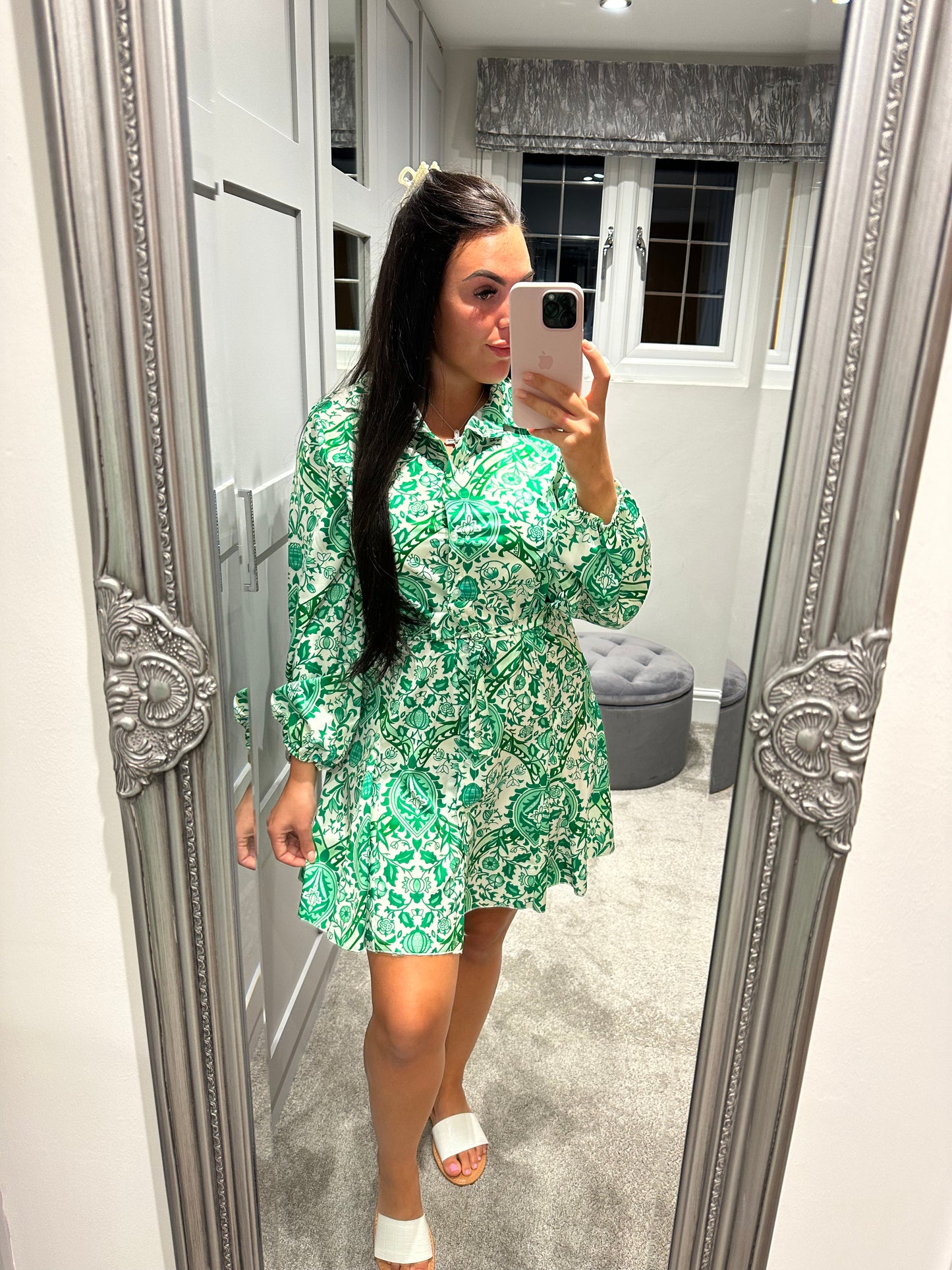 Paisley Printed Belted Dress